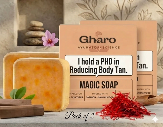 Gharo Soaps Sandalwood & Saffron Magic Soaps For Bath ( pack of 2)