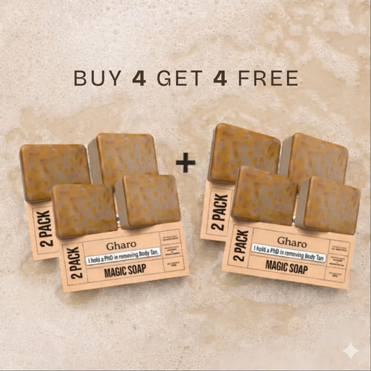 Gharo Sandalwood & Saffron Magic Soap – Buy 4 Get 4 Free