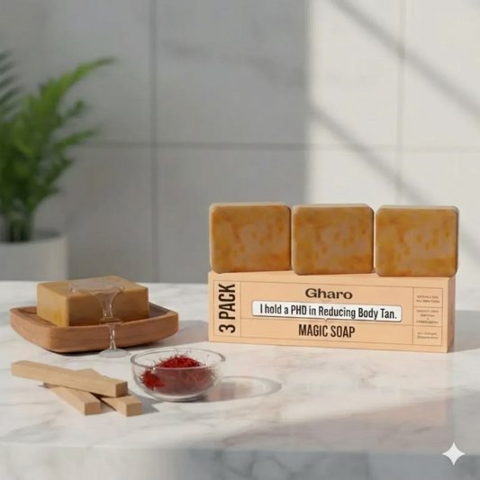 Gharo Soaps Sandalwood & Saffron Magic Soaps For Bath ( pack of 3)